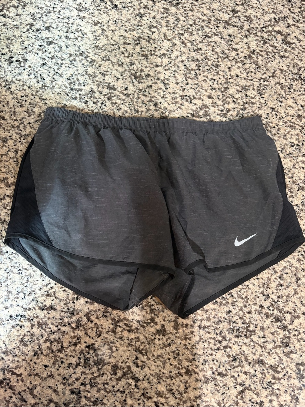 Nike Women's Gray Athletic Running Shorts with Reflective Swoosh